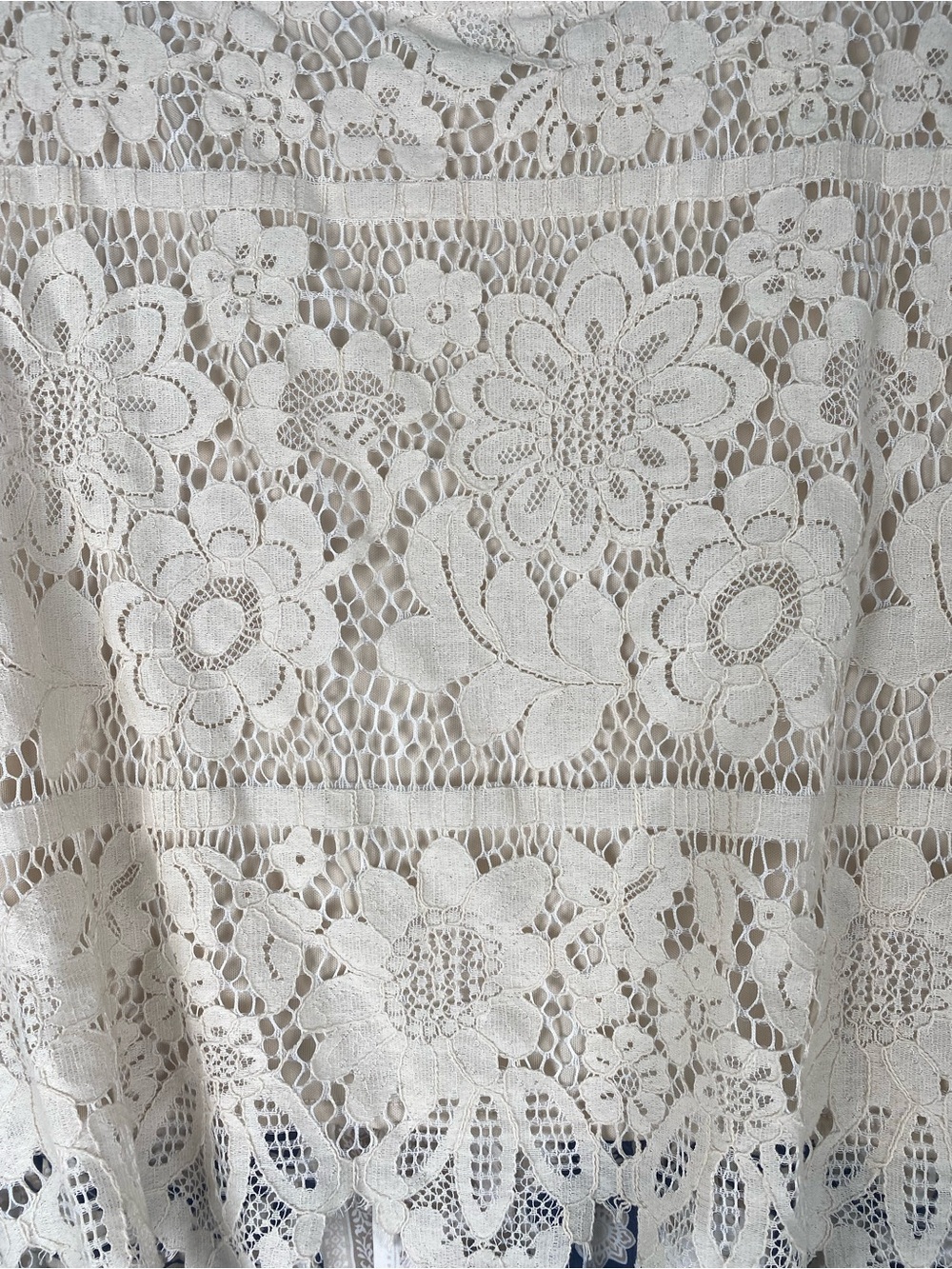 Boho Crochet Lace Patchwork Paisley Maxi Dress Plus Size 26/28W Cottagecore - Picture 5 of 8